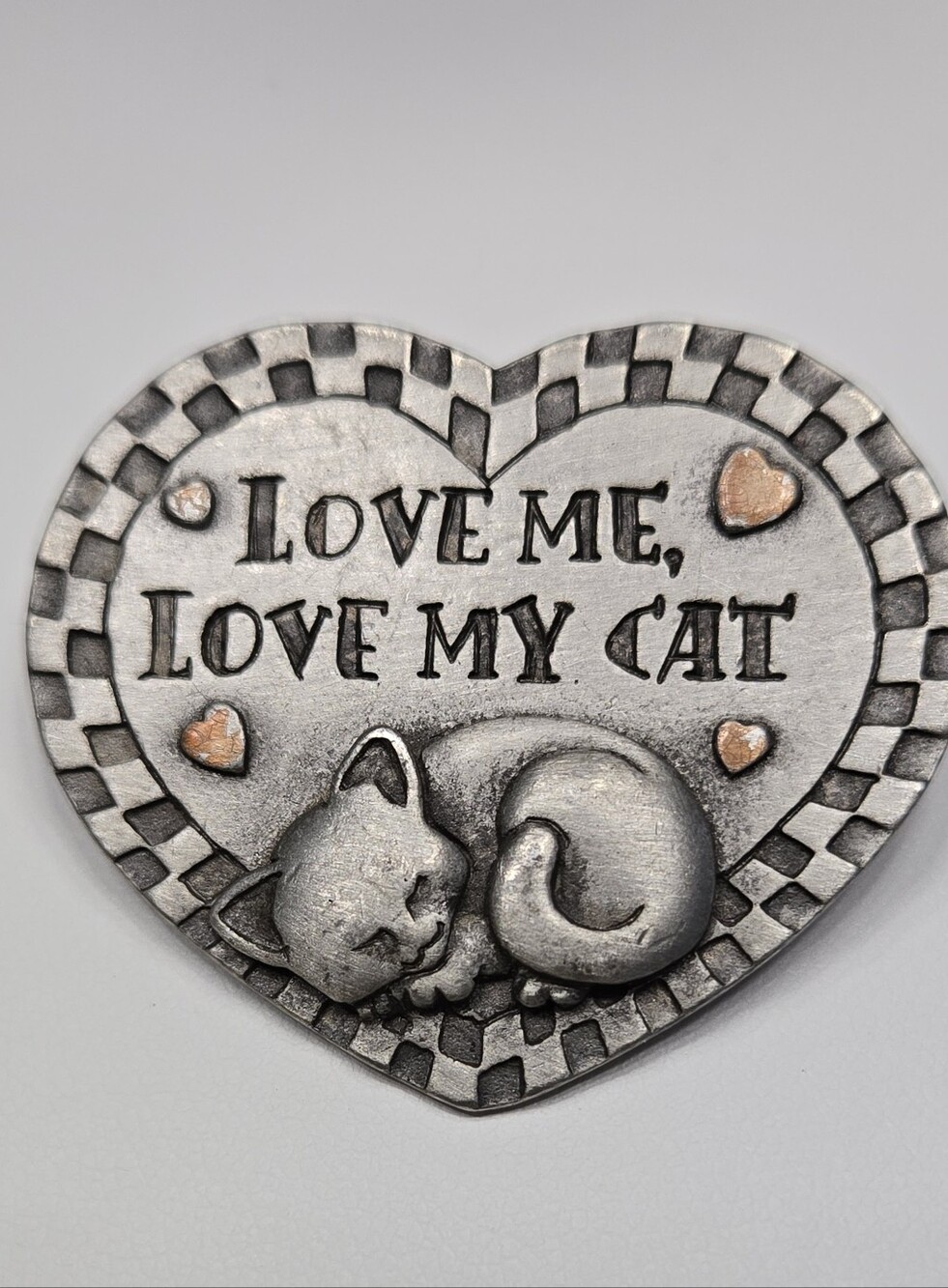 Love Me Love My Cat Brooch Sleep Cat Brooch Spoontique Cat Brooch Sliver Tone